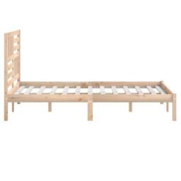 Berkfield Home Beautiful Bed Frame 120x190 cm Small Double Solid Wood Pine in Natural - thumbnail 5