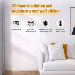 SPETLEK 10m Self Adhesive Thermal Insulation Wallpaper 3D Plain Linen Wall in White - thumbnail 3