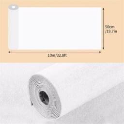 SPETLEK 10m Self Adhesive Thermal Insulation Wallpaper 3D Plain Linen Wall in White - thumbnail 2
