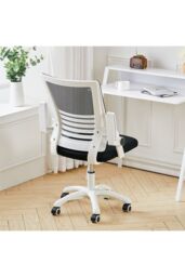 Living and Home Office Desk Swivel Chair Computer Ergonomic Chair in Black - thumbnail 2