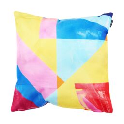 icon Indoor & Outdoor Abstract Leaf Waterproof Cushion 2x Blue Double Sided Print in Black - Size: 43 cm x 43 cm - thumbnail 2