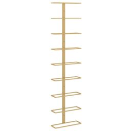Berkfield Home Wall-mounted Wine Rack for 9 Bottles Gold Iron - thumbnail 2