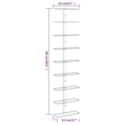 Berkfield Home Wall-mounted Wine Rack for 9 Bottles Gold Iron - thumbnail 5