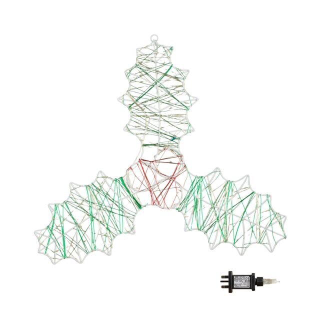 Samuel Alexander Christmas Holly & Berries Dewdrop Silhouette with Twinkling LEDs in Green - image 1