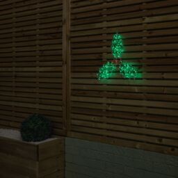 Samuel Alexander Christmas Holly & Berries Dewdrop Silhouette with Twinkling LEDs in Green - thumbnail 3