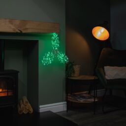 Samuel Alexander Christmas Holly & Berries Dewdrop Silhouette with Twinkling LEDs in Green - thumbnail 4