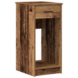 Berkfield Home Computer Tower Stand with Drawer Old Wood 35x45x77 cm in Brown - Size: 35 x 45 x 77 cm - thumbnail 2
