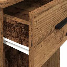 Berkfield Home Computer Tower Stand with Drawer Old Wood 35x45x77 cm in Brown - Size: 35 x 45 x 77 cm - thumbnail 8