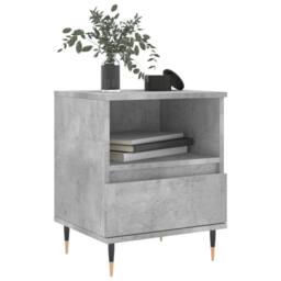 Berkfield Home Modern Bedside Cabinets 2 pcs Concrete Grey 40x35x50 cm Engineere - Size: 40 x 35 x 50 cm - thumbnail 1