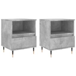 Berkfield Home Modern Bedside Cabinets 2 pcs Concrete Grey 40x35x50 cm Engineere - Size: 40 x 35 x 50 cm - thumbnail 3