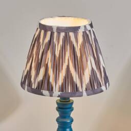 Netlighting Bibury Blue Table Lamp Grey Fabric Zigzag Shade 20cm B22 - thumbnail 3