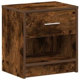 Berkfield Home Durable Bedside Cabinets 2 pcs with Drawer Smoked Oak 39x28x41 cm in Brown - Size: 39 x 28 x 41 cm - thumbnail 6