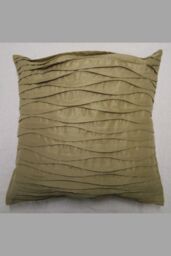HomeSpace Direct Lyon Pleated Faux Silk Scatter Cushion Cover in Beige - Size: 45 cm x 45 cm - thumbnail 1