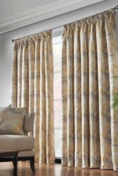 Alan Symonds Fiji Lined Taped Pencil Pleat Curtains in Yellow - Size: 168 cm width x 183 cm drop - thumbnail 1