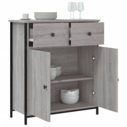 Berkfield Home Sideboard Grey Sonoma 70x30x80 cm Engineered Wood - Size: 70 x 30 x 80 cm - thumbnail 4