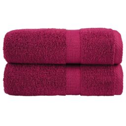 Berkfield Home Premium Guest Towels SOLUND 2pcs Bordeaux 30x50cm 600gsm in Red - thumbnail 1
