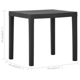 Berkfield Home Garden Table Grey 79x65x72 cm Plastic - Size: 79 x 65 x 72 cm - thumbnail 5