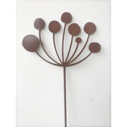 Poppyforge Cow Parsley Stake 5Ft (Pack of 3) - Steel - W20.3 x H151.1 cm - BM/RtR in Brown