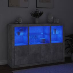 Berkfield Home Sideboards with LED Lights 3 pcs Concrete Grey Engineered Wood - thumbnail 3