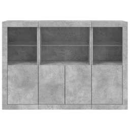 Berkfield Home Sideboards with LED Lights 3 pcs Concrete Grey Engineered Wood - thumbnail 6