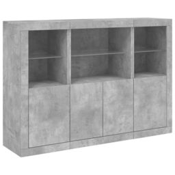 Berkfield Home Sideboards with LED Lights 3 pcs Concrete Grey Engineered Wood - thumbnail 5