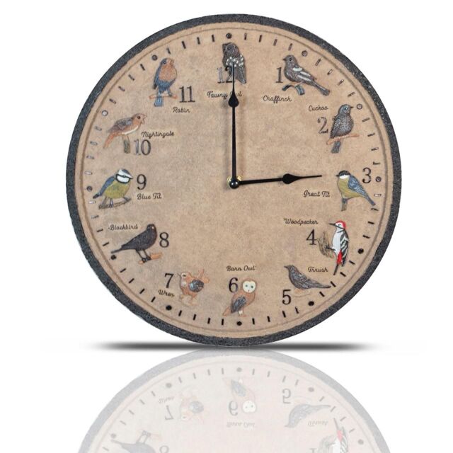 mysmartbuy Wild Birds Design Indoor or Outdoor Clock - Battery Powered Weather Resistant Wall Fence Clock for Home or Garden - 30cm Diameter in Brown - image 1