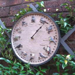 mysmartbuy Wild Birds Design Indoor or Outdoor Clock - Battery Powered Weather Resistant Wall Fence Clock for Home or Garden - 30cm Diameter in Brown - thumbnail 4