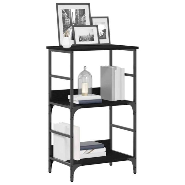 Berkfield Home Modern Bookshelf Black Oak 50x33x82 cm Engineered Wood & Steel - Size: 50 x 33 x 82 cm - image 1