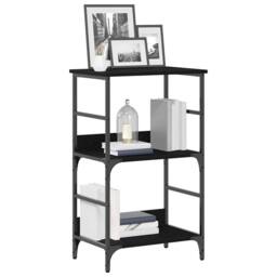 Berkfield Home Modern Bookshelf Black Oak 50x33x82 cm Engineered Wood & Steel - Size: 50 x 33 x 82 cm - thumbnail 1