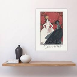 "Artery8 Day & Night Parisian Fashion Advert Barbier Wall Art Print Poster in White - Size: W24"" x H32""" - thumbnail 4