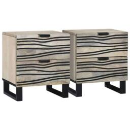 Berkfield Home Stylish Bedside Tables with Drawer 2 pcs Walnut 40 x 33.5 x 46 cm - thumbnail 2