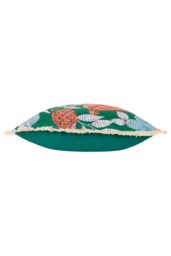Furn Cypressa Floral Mosaic 100% Cotton Cushion in Teal - Size: 50 cm x 50 cm - thumbnail 3