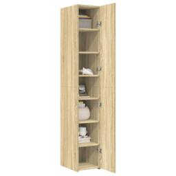 Berkfield Home Highboard Sonoma Oak 30x42.5x185 cm Engineered Wood in Light Oak - thumbnail 3