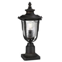 Netlighting Luverne 1 Light Outdoor Pedestal Light Rubbed Bronze IP44 E27 in Brown