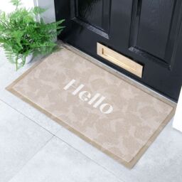 Artsy Mats Mocha Brush Hello Indoor Outdoor Doormat (70 x 40cm) in Beige - Size: 40 cm x 70 cm - thumbnail 3