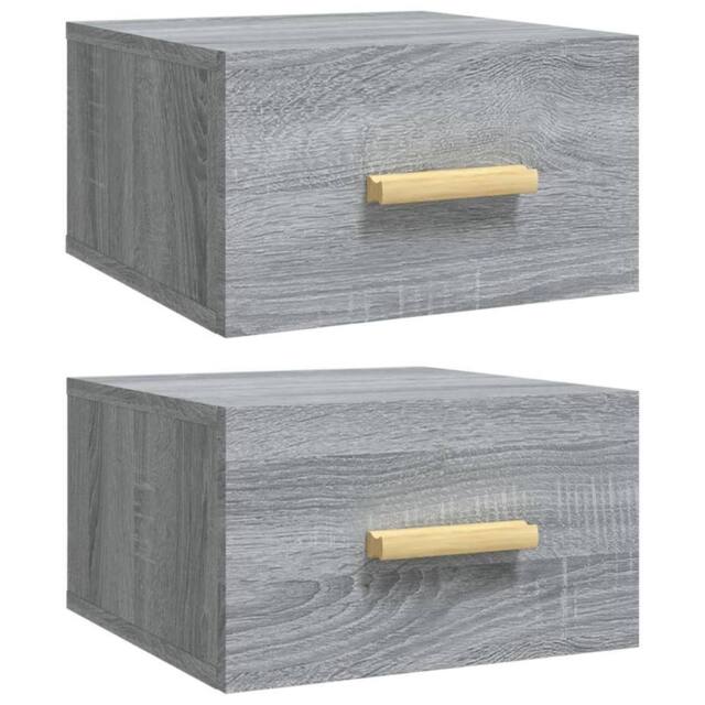Berkfield Home Wall-mounted Bedside Cabinets 2 pcs Grey Sonoma 35x35x20 cm - Size: 35 x 35 x 20 cm - image 1