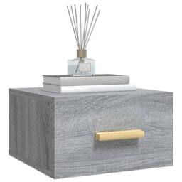 Berkfield Home Wall-mounted Bedside Cabinets 2 pcs Grey Sonoma 35x35x20 cm - Size: 35 x 35 x 20 cm - thumbnail 4