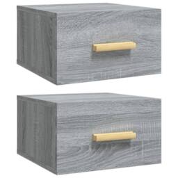 Berkfield Home Wall-mounted Bedside Cabinets 2 pcs Grey Sonoma 35x35x20 cm - Size: 35 x 35 x 20 cm - thumbnail 1