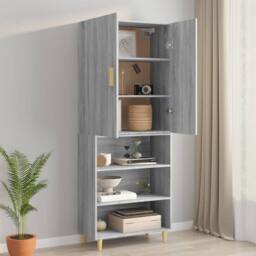 Berkfield Home Hanging Wall Cabinet Grey Sonoma 69.5x34x90 cm - thumbnail 4