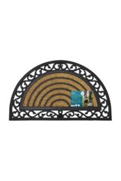 JVL Karina Half Moon Rubber TuffScrape Coir Doormat 45x75cm in Brown - Size: 45 cm x 75 cm - thumbnail 6