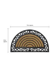 JVL Karina Half Moon Rubber TuffScrape Coir Doormat 45x75cm in Brown - Size: 45 cm x 75 cm - thumbnail 5