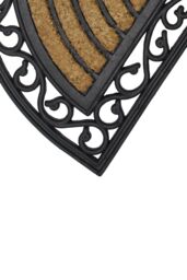 JVL Karina Half Moon Rubber TuffScrape Coir Doormat 45x75cm in Brown - Size: 45 cm x 75 cm - thumbnail 4
