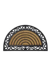 JVL Karina Half Moon Rubber TuffScrape Coir Doormat 45x75cm in Brown - Size: 45 cm x 75 cm - thumbnail 1