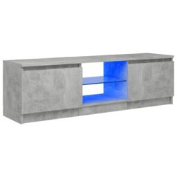 Berkfield Home TV Cabinet with LED Lights Concrete Grey 120x30x35.5 cm - thumbnail 2