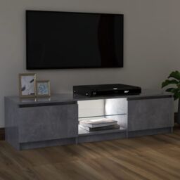 Berkfield Home TV Cabinet with LED Lights Concrete Grey 120x30x35.5 cm - thumbnail 5