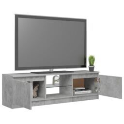 Berkfield Home TV Cabinet with LED Lights Concrete Grey 120x30x35.5 cm - thumbnail 6