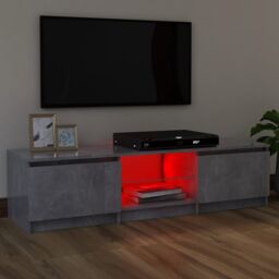 Berkfield Home TV Cabinet with LED Lights Concrete Grey 120x30x35.5 cm - thumbnail 3