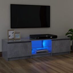 Berkfield Home TV Cabinet with LED Lights Concrete Grey 120x30x35.5 cm