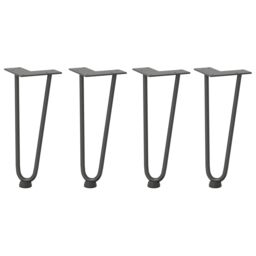 Berkfield Home Hairpin Table Legs 4 pcs Anthracite 30 cm Solid Steel in Black - thumbnail 2