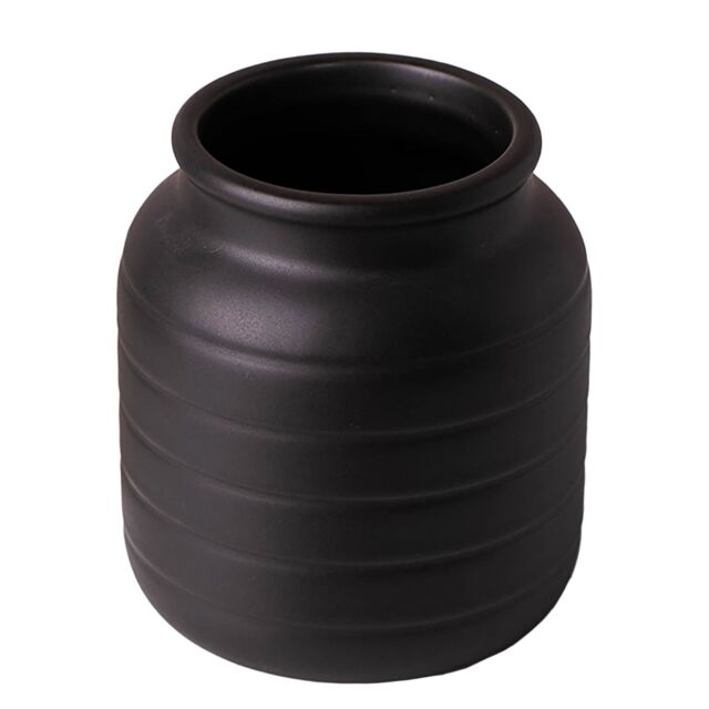 Leaf Black Vase Planter 13 x 13 x 14cm - Size: 13 x 13 x 14 cm - image 1